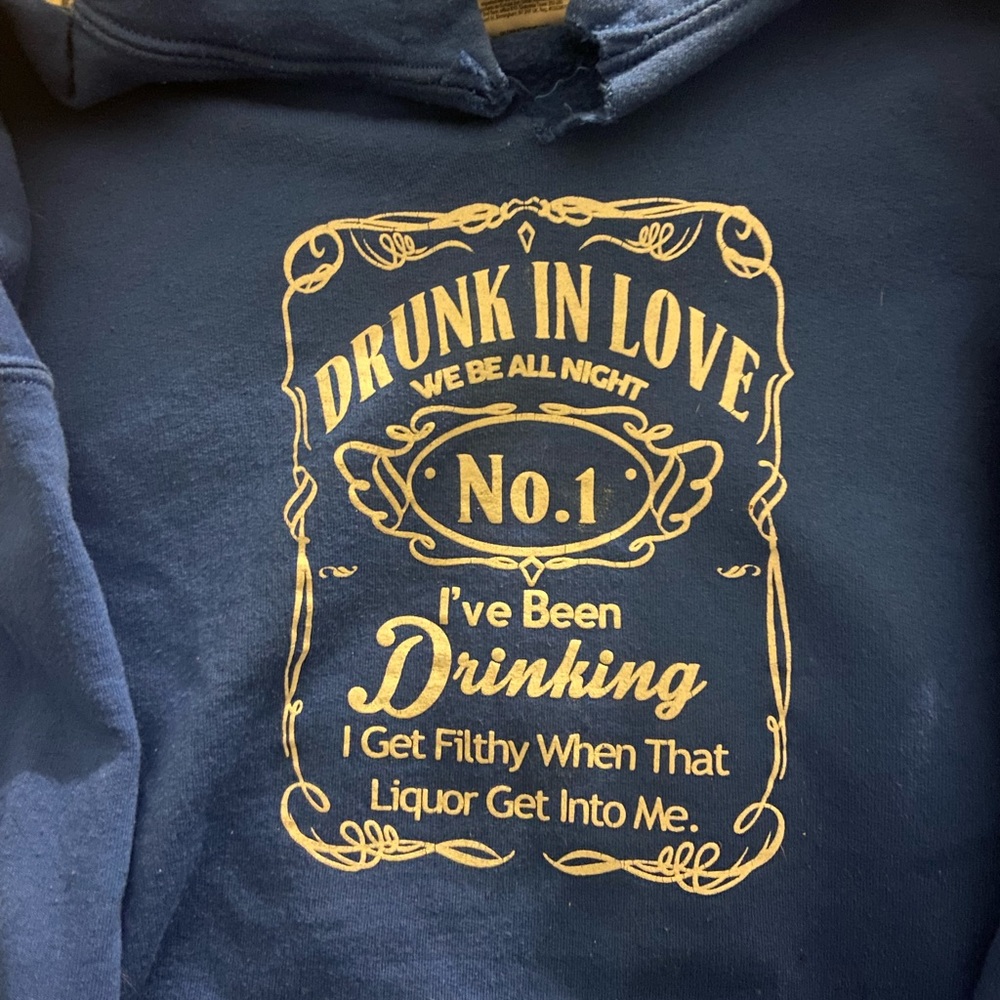 blue hoodie “drunk in love”